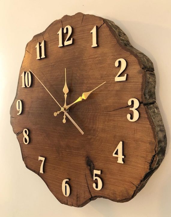 Rustic Live Edge Wood Slice Wall Clock