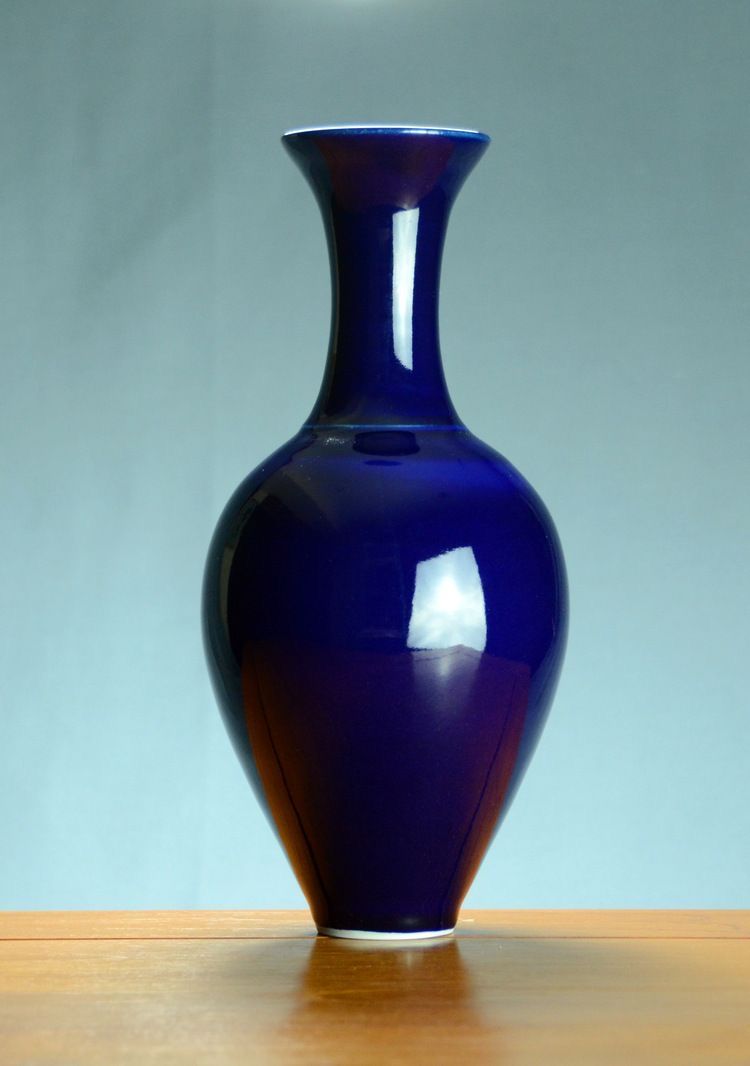 Sleek Blue Ceramic Vase