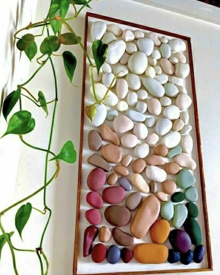 Rainbow Ombre Pebble Wall Art