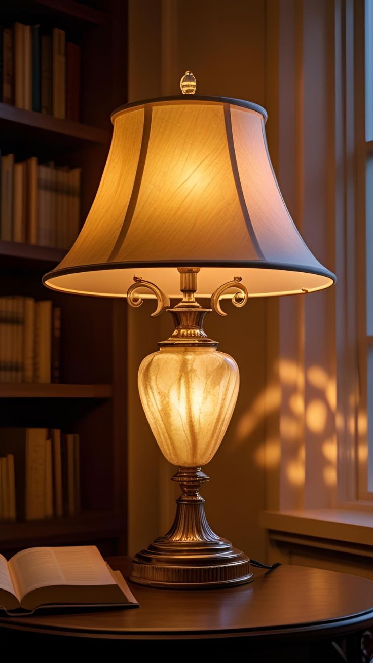 Classic Brass & Glass Accent Lamp