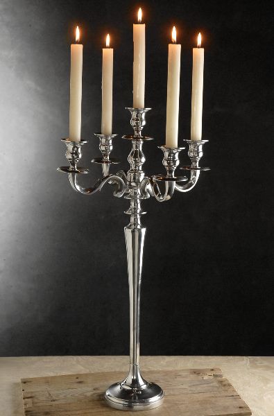Elegant 5-Arm Silver Candelabra