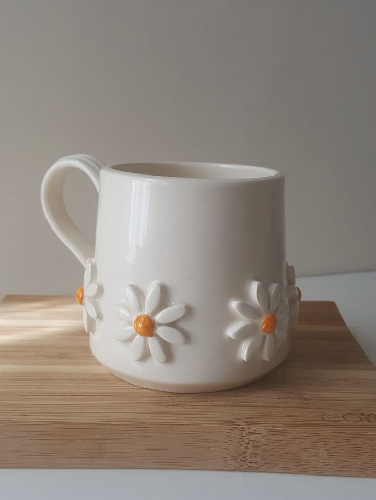 Handmade Daisy Floral Coffee Mug