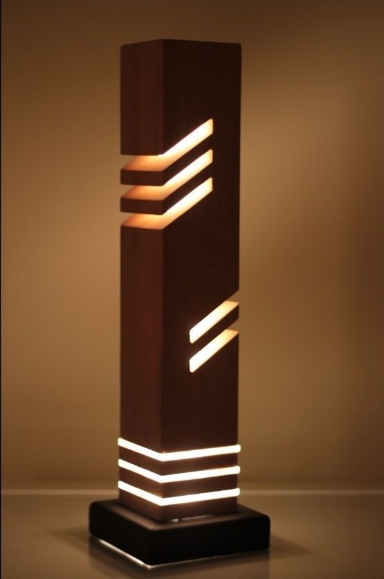 Modern Wood & Light Accent Lamp