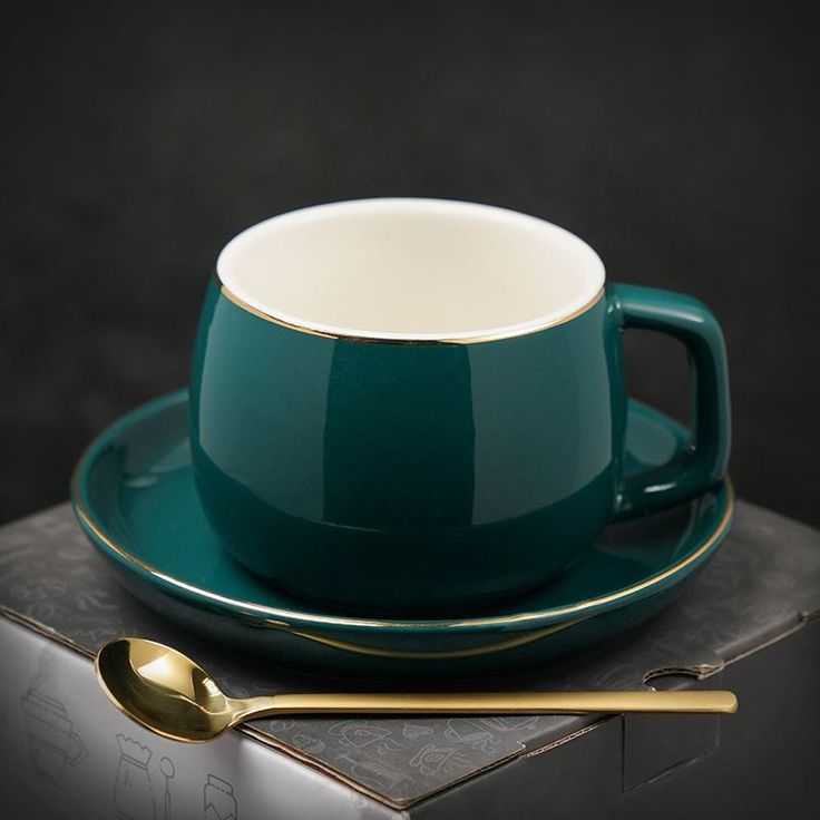 Emerald Green & Gold Coffee/Tea Set