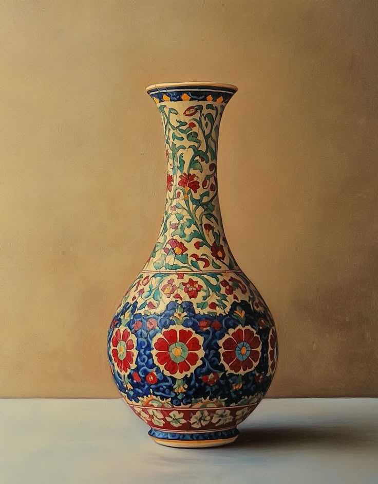 Handcrafted Multicolor Ceramic Vase