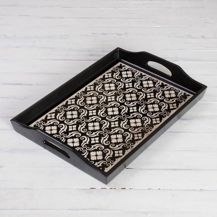 Chic Black & White Pattern Serving Tray