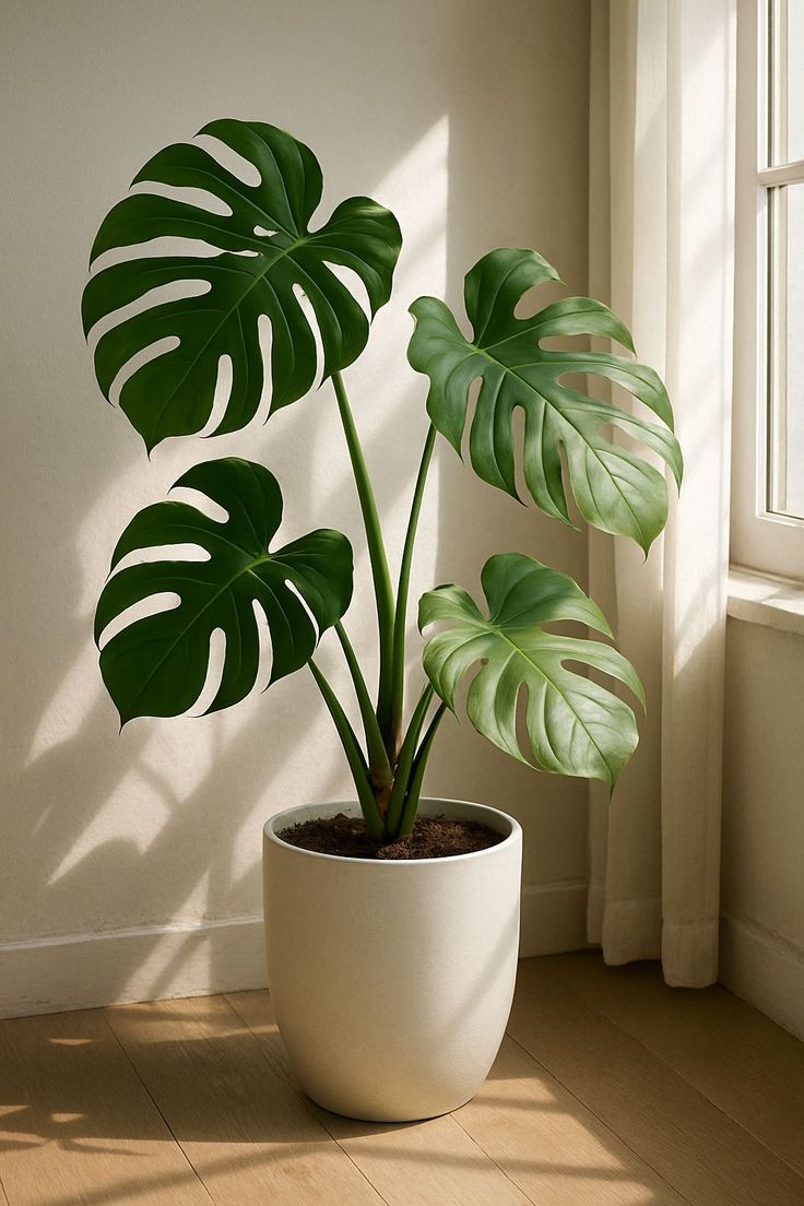Large Monstera Deliciosa Plant in Pot
