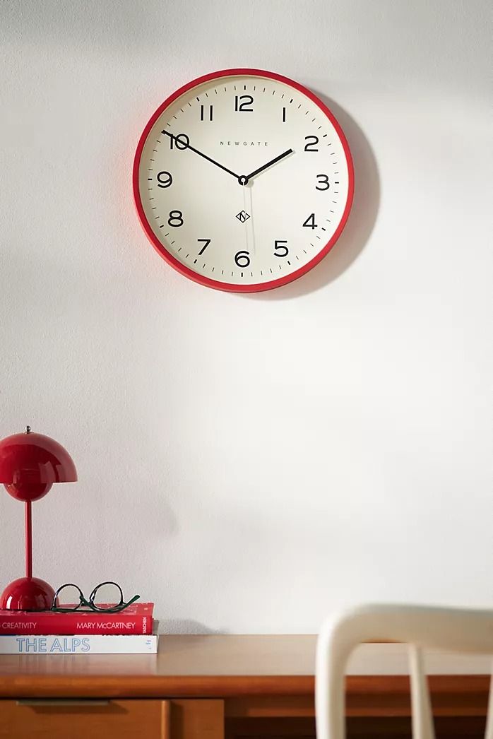 Retro Red & White Wall Clock